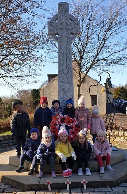 Children at memorial
